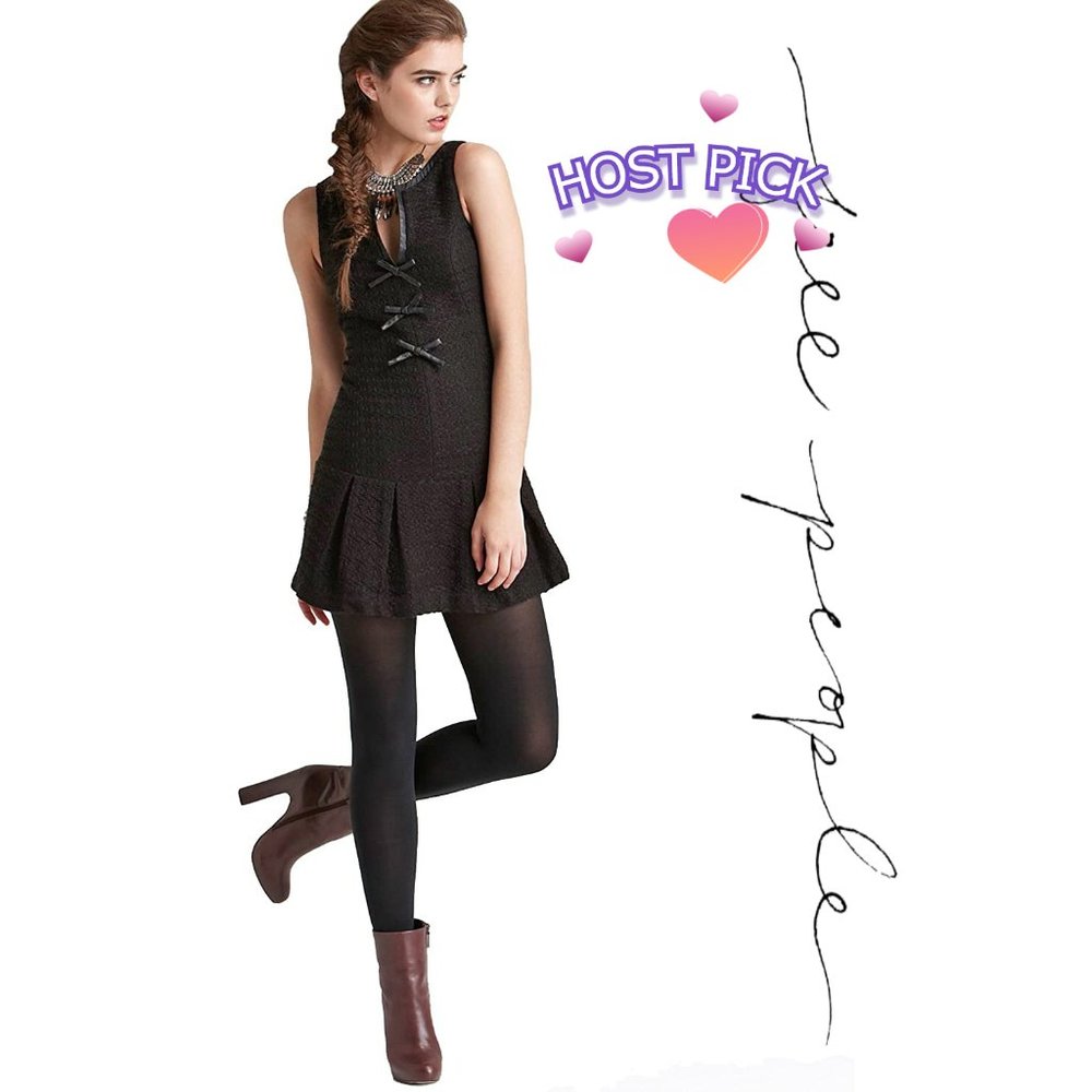 Free People Leather Trim Mini Dress